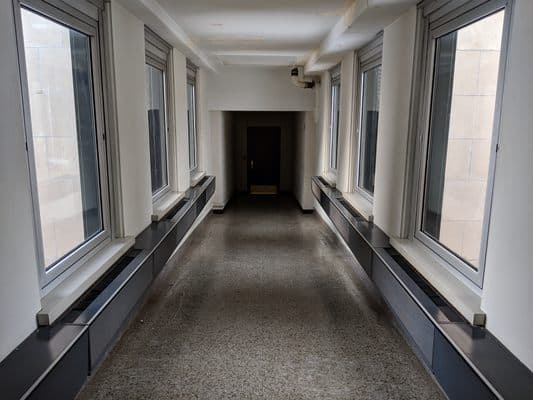 Interior of the First National Bank skyway corridor