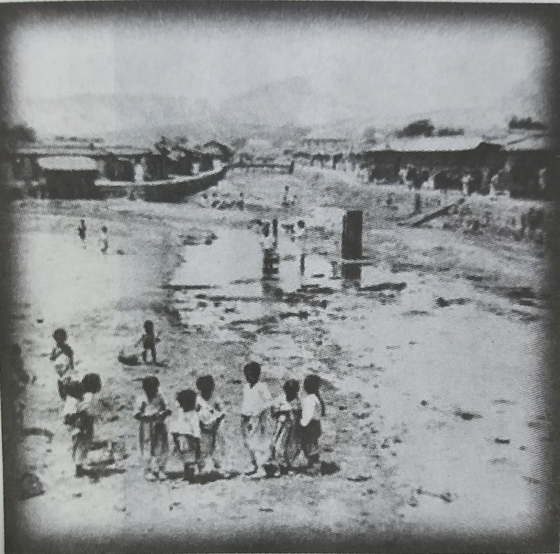 Cheonggyecheon stream in 1904 — open watercourse running through historic central Seoul, with low buildings on either bank.
